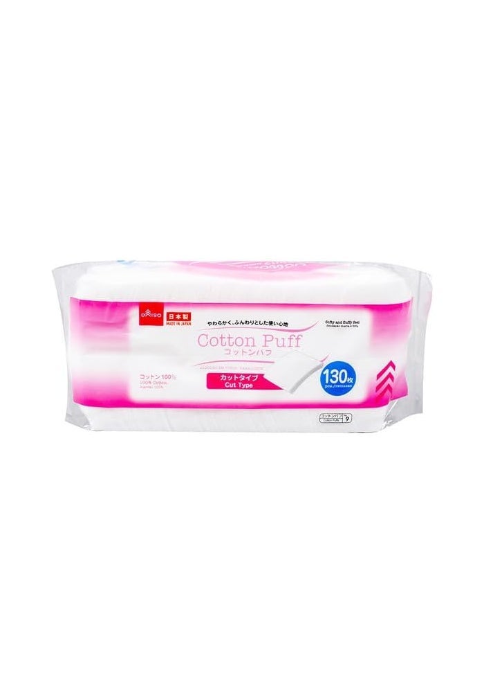 Daiso 130-Piece Cotton Puff, Cut Type